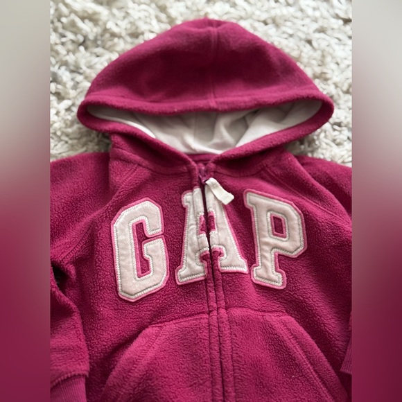 Gap girls pink zip up fleece sweater hoodie size 3T - Picture 4 of 8